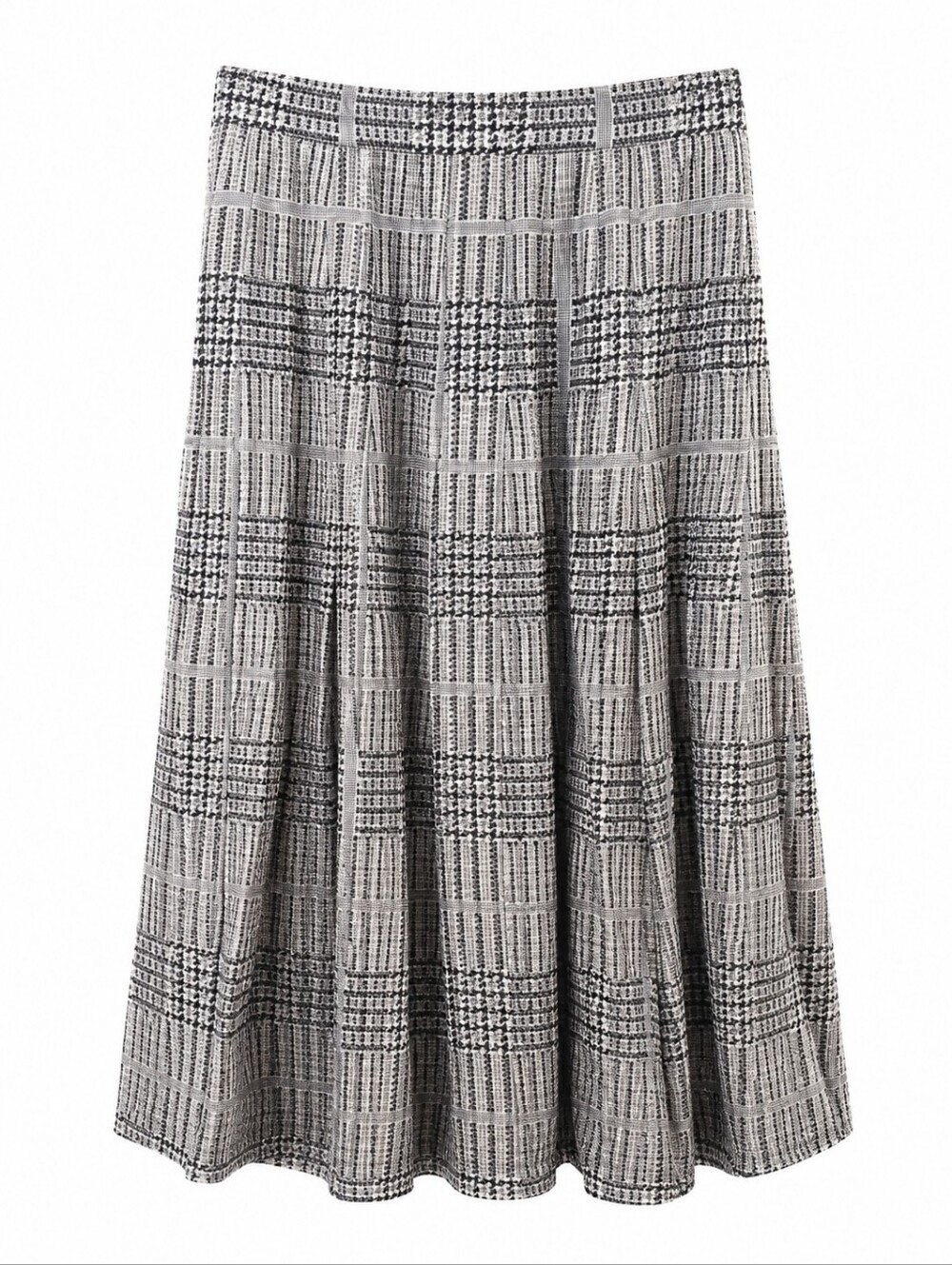 Lafayette 148 Blue Gray Plaid Silk Pleated Midi Skirt Sz 2 Preppy Academia